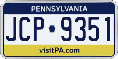 PA license plate JCP9351