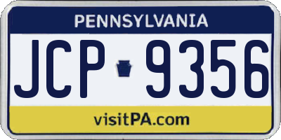 PA license plate JCP9356