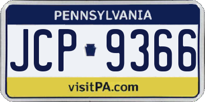PA license plate JCP9366