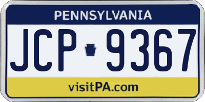 PA license plate JCP9367