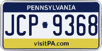 PA license plate JCP9368