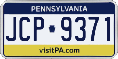 PA license plate JCP9371