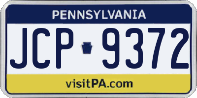 PA license plate JCP9372