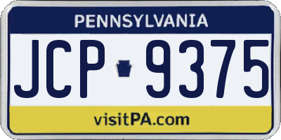 PA license plate JCP9375