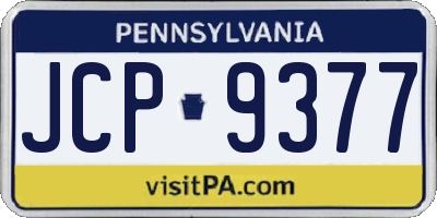 PA license plate JCP9377