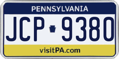 PA license plate JCP9380