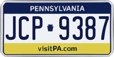 PA license plate JCP9387