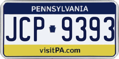 PA license plate JCP9393