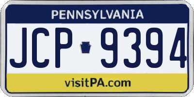 PA license plate JCP9394