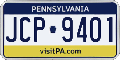 PA license plate JCP9401