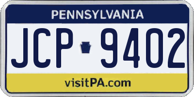 PA license plate JCP9402
