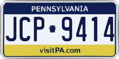PA license plate JCP9414