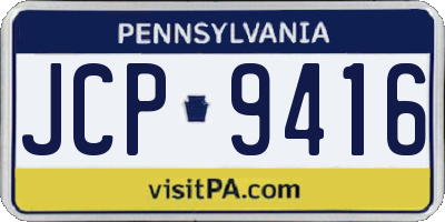 PA license plate JCP9416