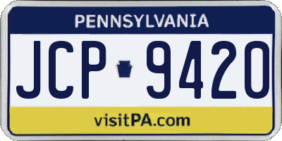 PA license plate JCP9420