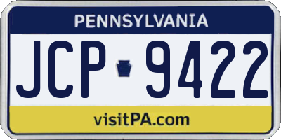 PA license plate JCP9422