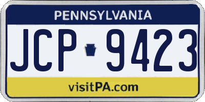 PA license plate JCP9423