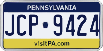 PA license plate JCP9424