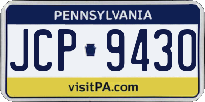 PA license plate JCP9430