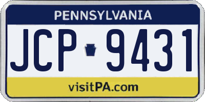 PA license plate JCP9431