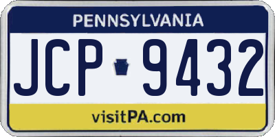 PA license plate JCP9432