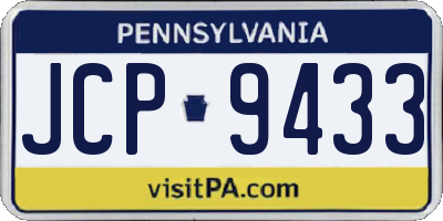 PA license plate JCP9433