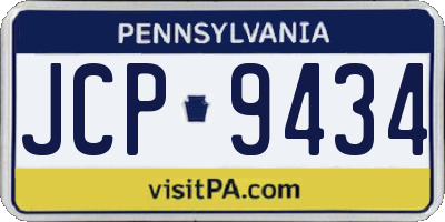 PA license plate JCP9434