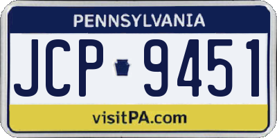 PA license plate JCP9451
