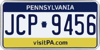 PA license plate JCP9456