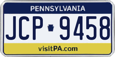 PA license plate JCP9458