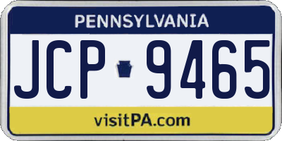 PA license plate JCP9465