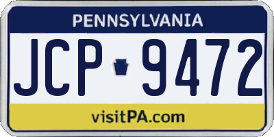 PA license plate JCP9472