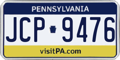 PA license plate JCP9476