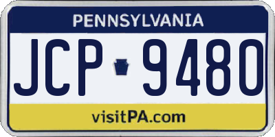 PA license plate JCP9480