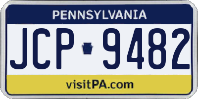 PA license plate JCP9482