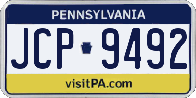 PA license plate JCP9492