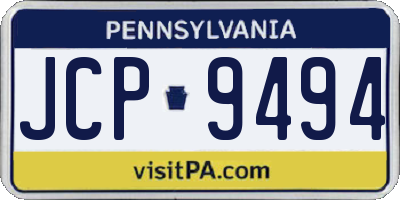 PA license plate JCP9494