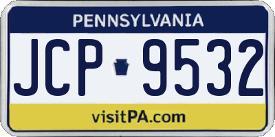 PA license plate JCP9532
