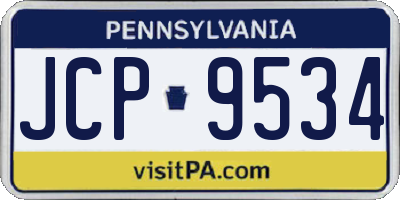PA license plate JCP9534