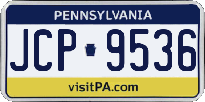 PA license plate JCP9536