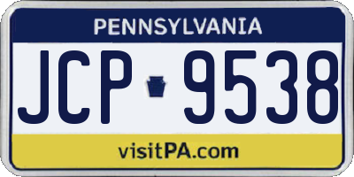 PA license plate JCP9538