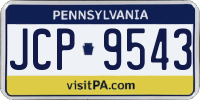 PA license plate JCP9543