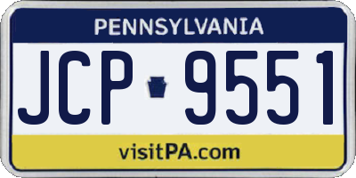 PA license plate JCP9551