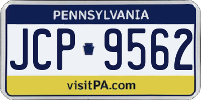 PA license plate JCP9562