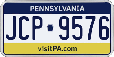 PA license plate JCP9576