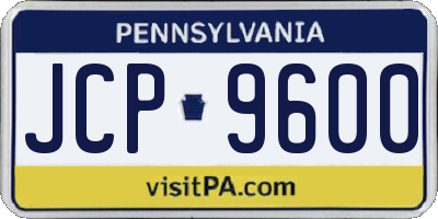 PA license plate JCP9600