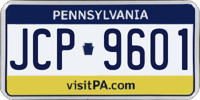 PA license plate JCP9601