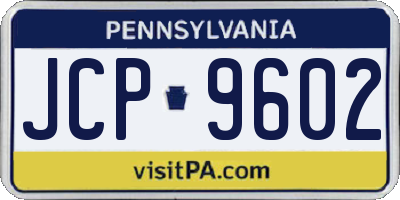 PA license plate JCP9602