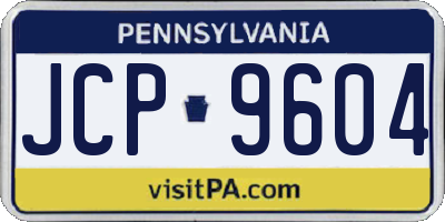 PA license plate JCP9604