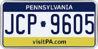 PA license plate JCP9605