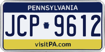 PA license plate JCP9612